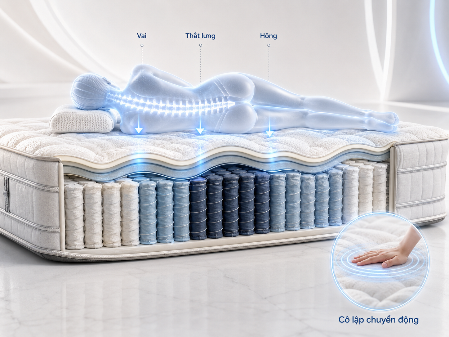 Công nghệ Multi-IPS 3-5 Zone của Dunlopillo