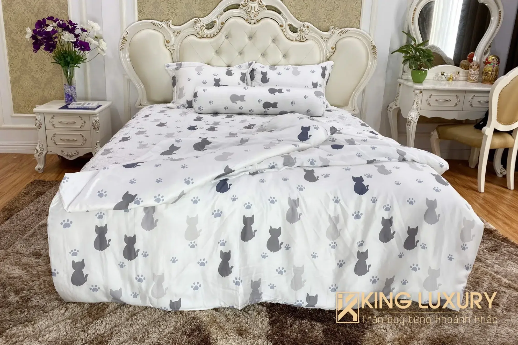 Katakura Tencel Meo Meo Trắng